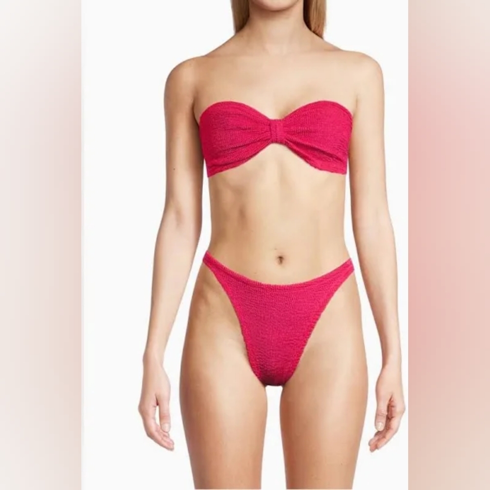 Hunza G JEAN Fuchsia Bandeau Bikini Top Only New OS
